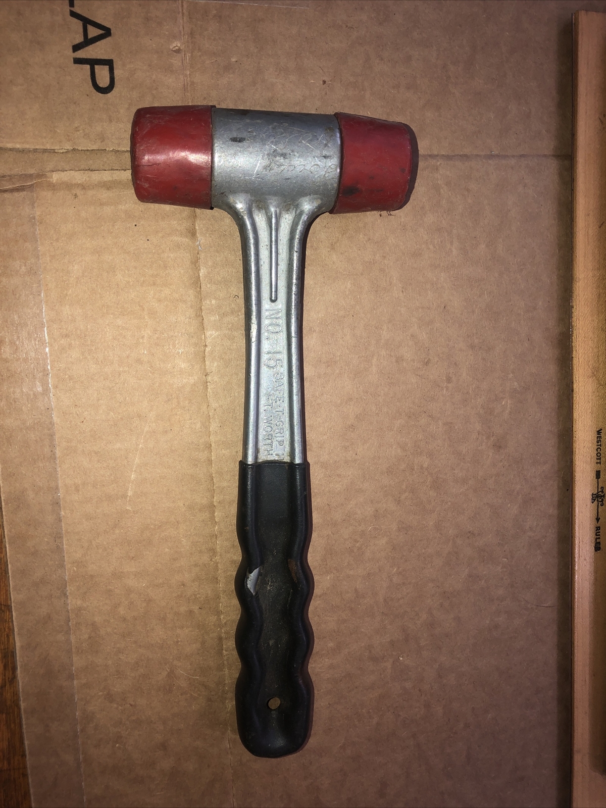Safe-T-Grip Mallet Soft Plastic NylonHammer Head Aluminum Handle Rubber Grip !