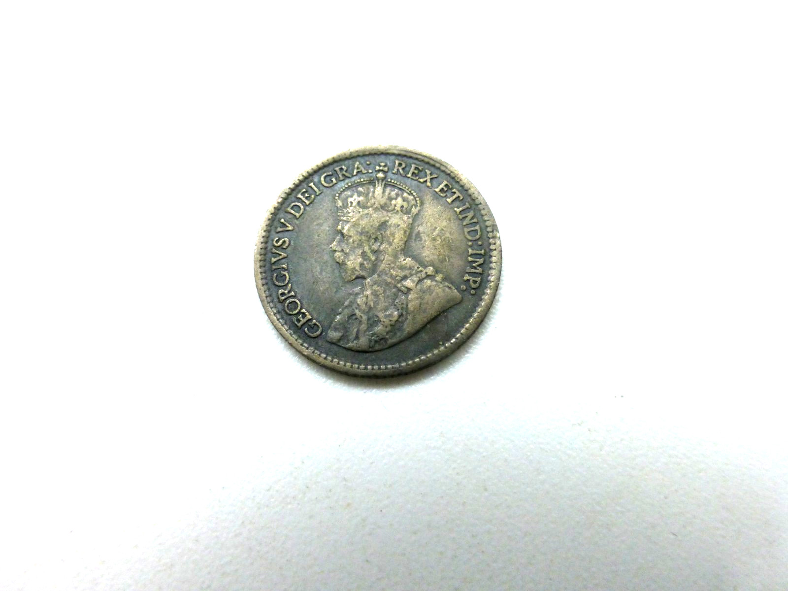 1919 Canadian 5 Cent Silver in F Condition