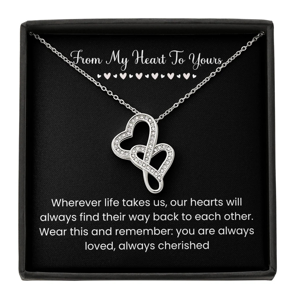 Intertwined Heart To Heart Pendant Necklace Jewelry Gift For Special Someone