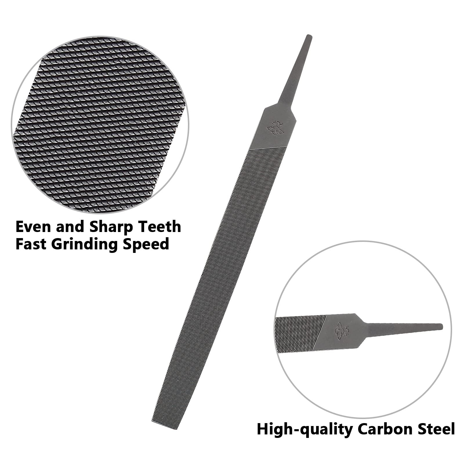 Bivethoi 6 Inch Flat Medium Cut File, High-Carbon Steel Double Silver