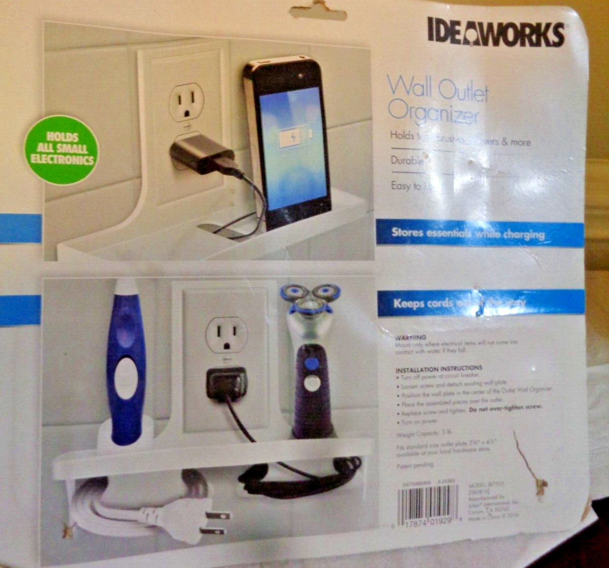 Wall Outlet Organizer Keep Essential Handy While Charging Hold Toothbrush Shaver