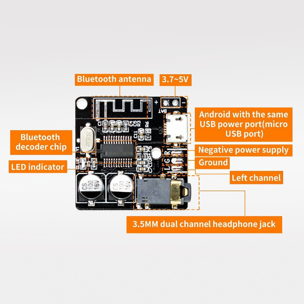 10x Digital VHM314 Bluetooth Audio Receiver Board 5.0 MP3 Lossless Decoder Board