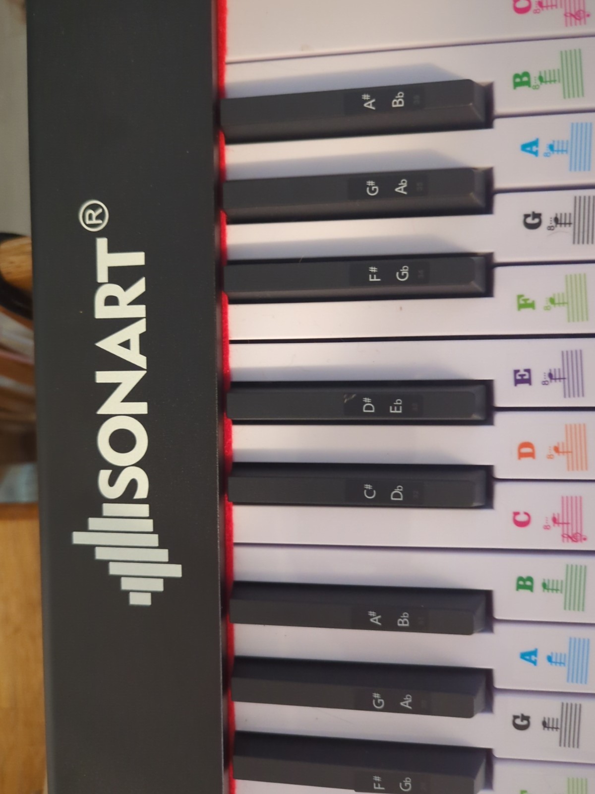 Sonart Portable 88 Key Digital Piano With Case and Colourful Keys