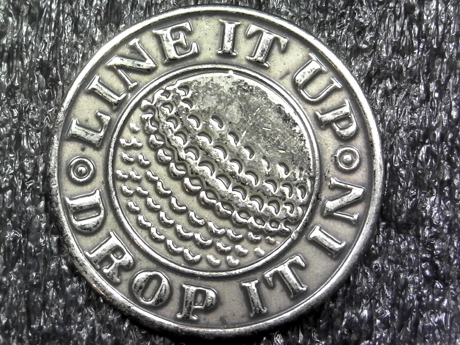Line It Up Drop It Down - Golf Ball Marker Token 25.5mm (c43)