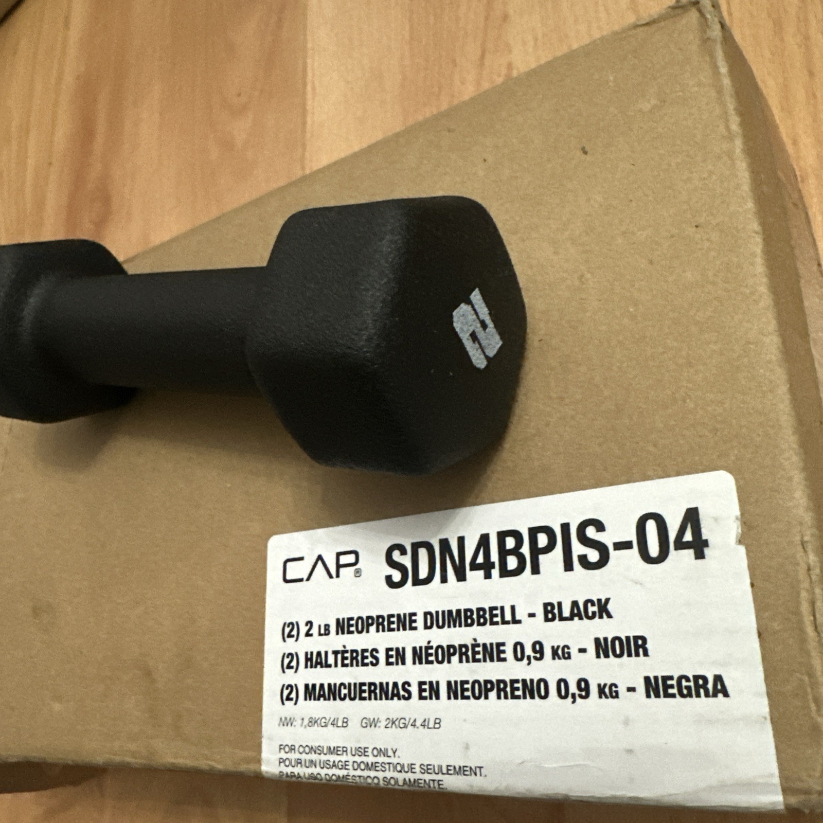 CAP Dumbbell Weights 2 Lb Pound Set Barbell Neoprene Coated Black Pair of 2