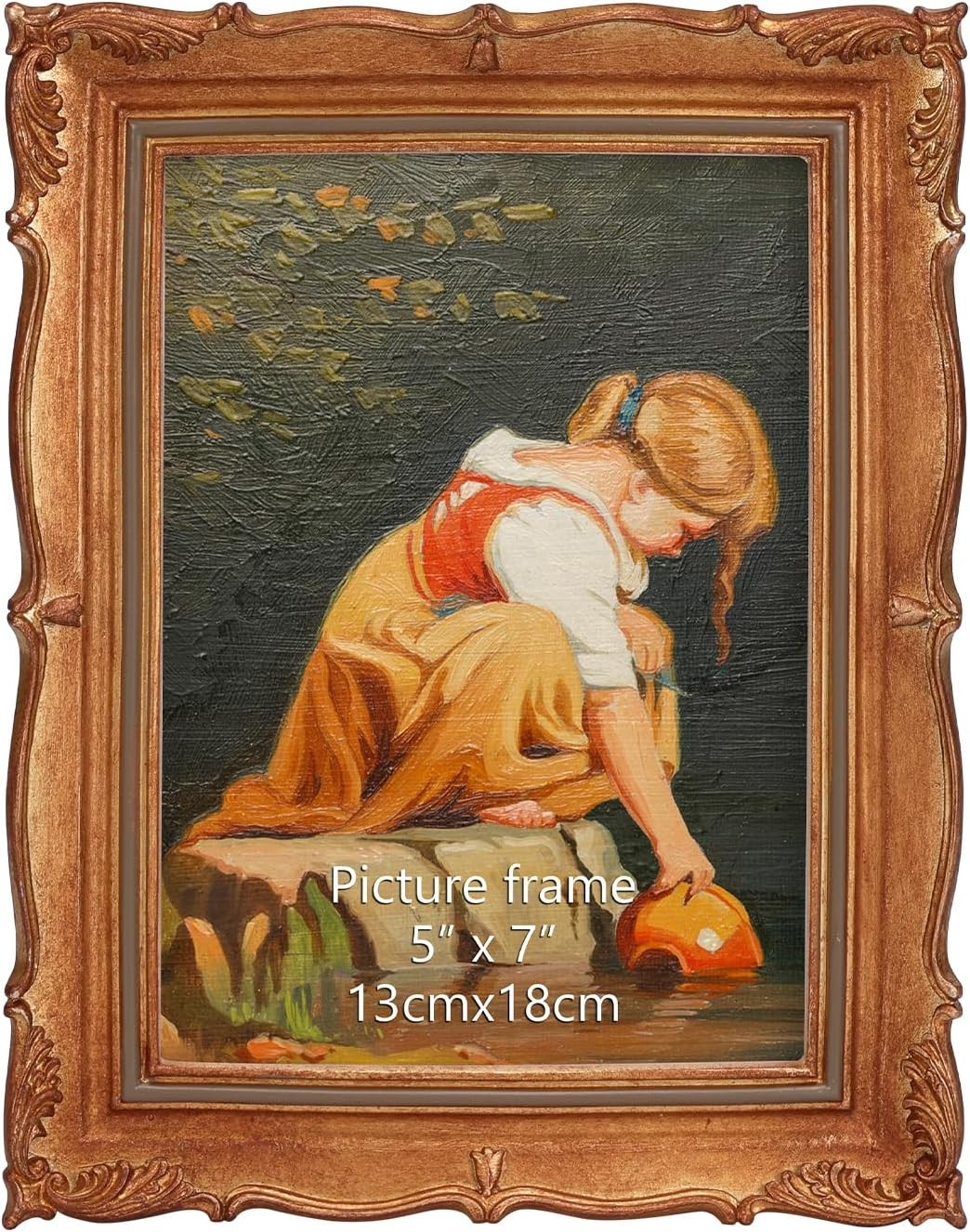 PHAREGE Vintage Picture Frame 5x7 Bronze, 5 by 7 Ornate inch, Bronze