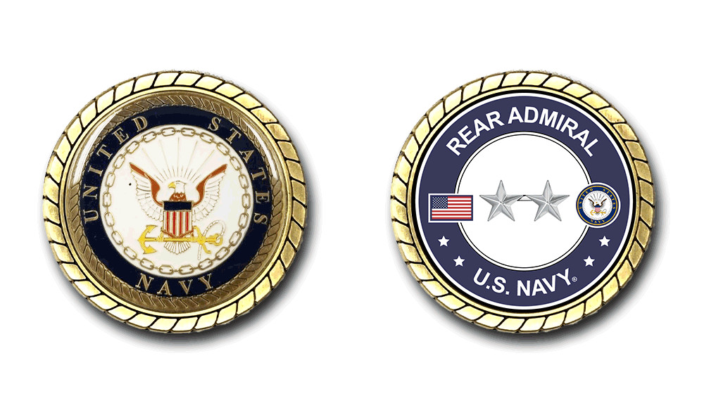 US Navy Rear Admiral Challenge Coin Officially Licensed