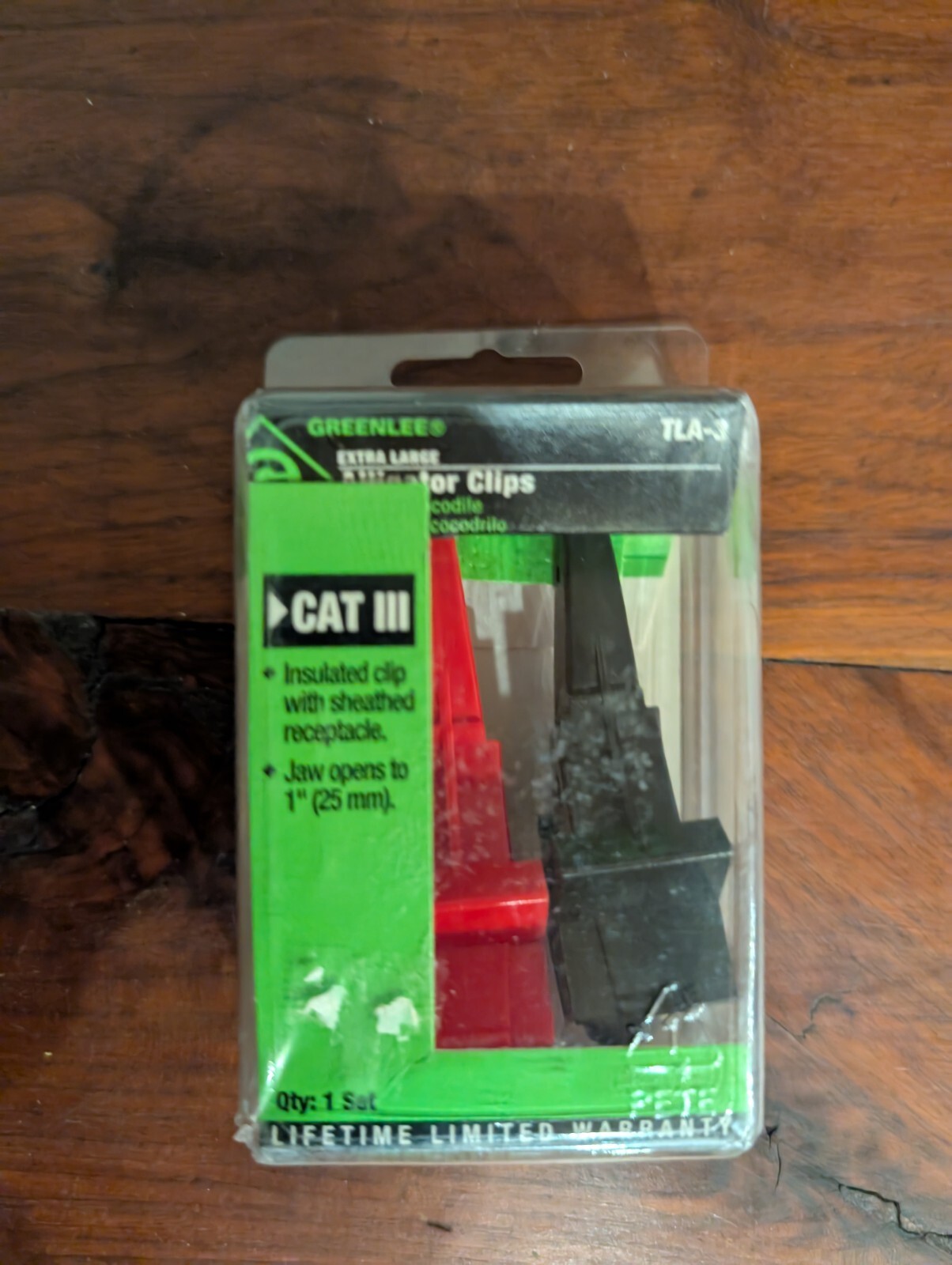 Greenlee XL Insulated Alligator Clips TMA-3 CAT 3 Positive Negative New