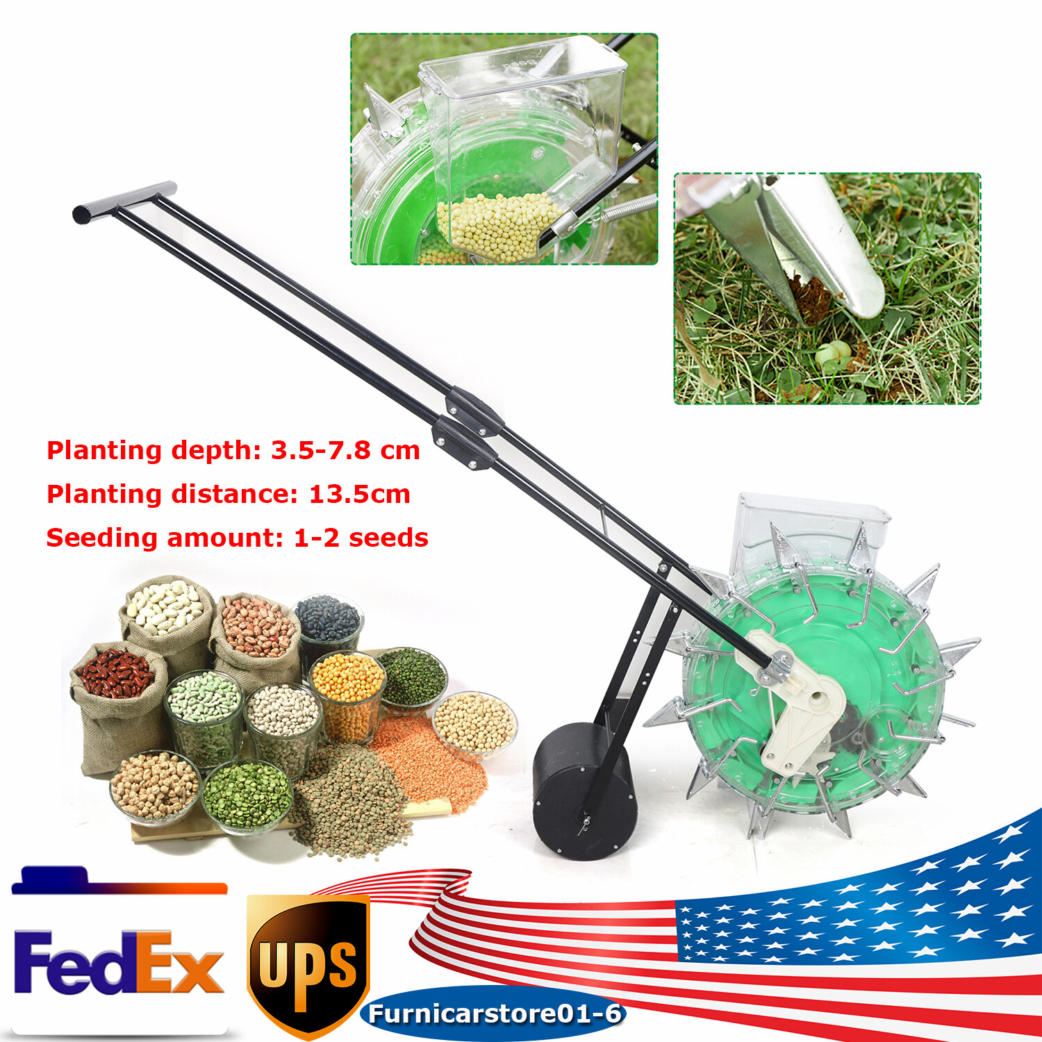 Precision Sowing Hand Push Seeder Corn, Soybeans Planter and Fertilizer Machine