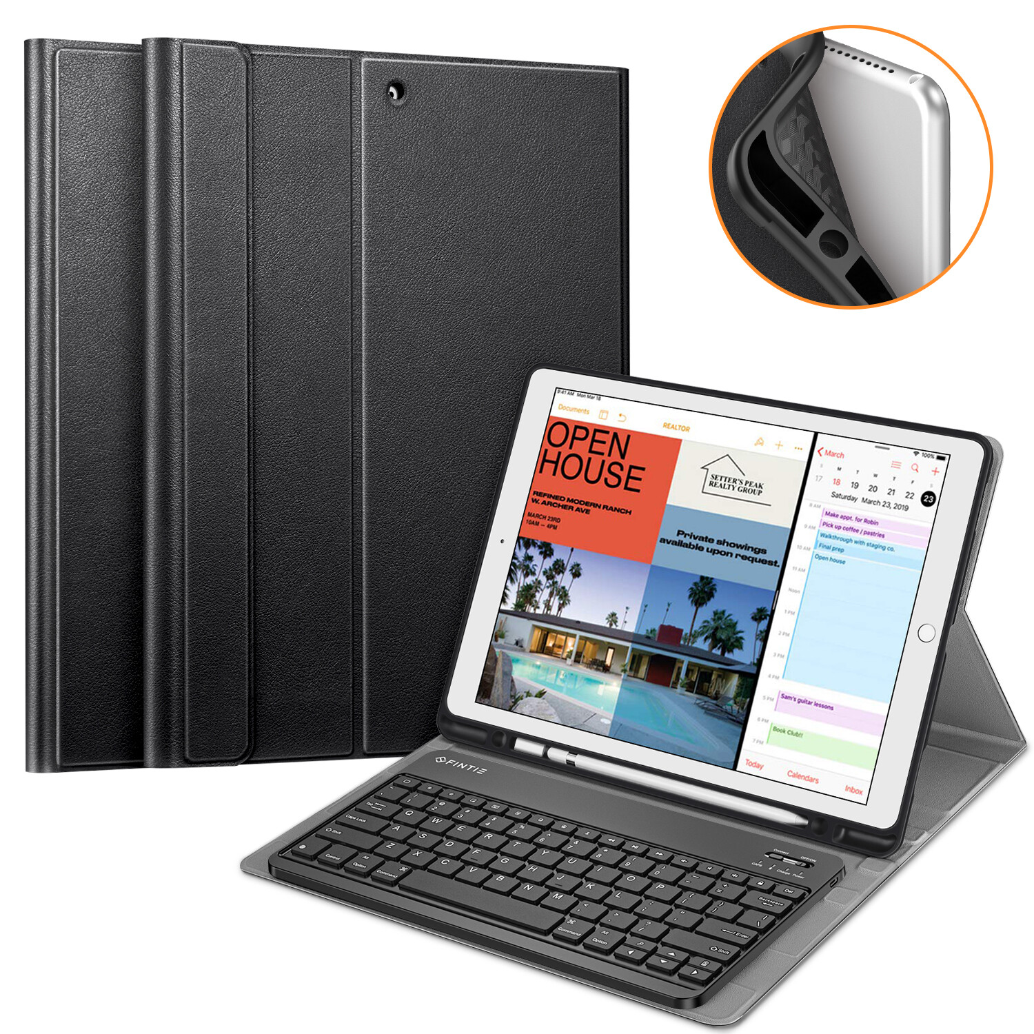 Keybard Case For iPad Pro 12.9 2nd Gen 2017 Slim Shell Cover Bluetooth Keyboard