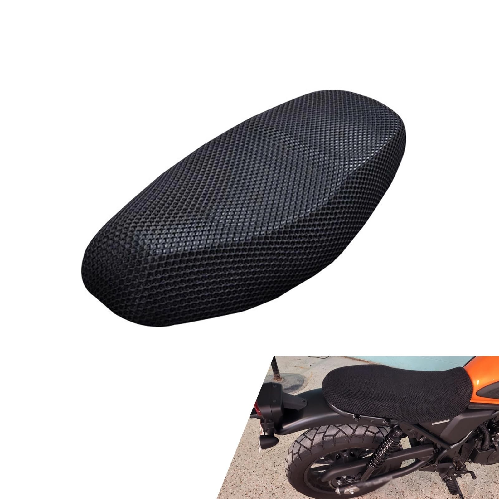 Motorcycle Seat Cover, Heat-Insulating & Non-Slip Seat Cover with Elastic, Ho...