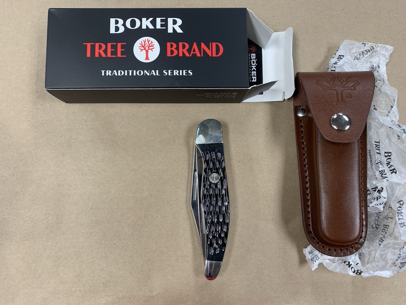 Boker Tree Brand Folding Hunter 2 Blade Pocket Knife 4" D2 Jig Black Bone 110837
