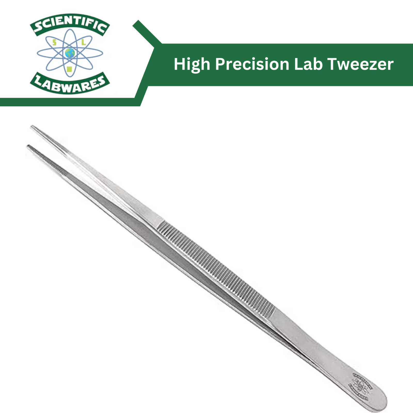 Scientific Labwares High Precision Lab Tweezer/Forceps Straight Strong Point 6in