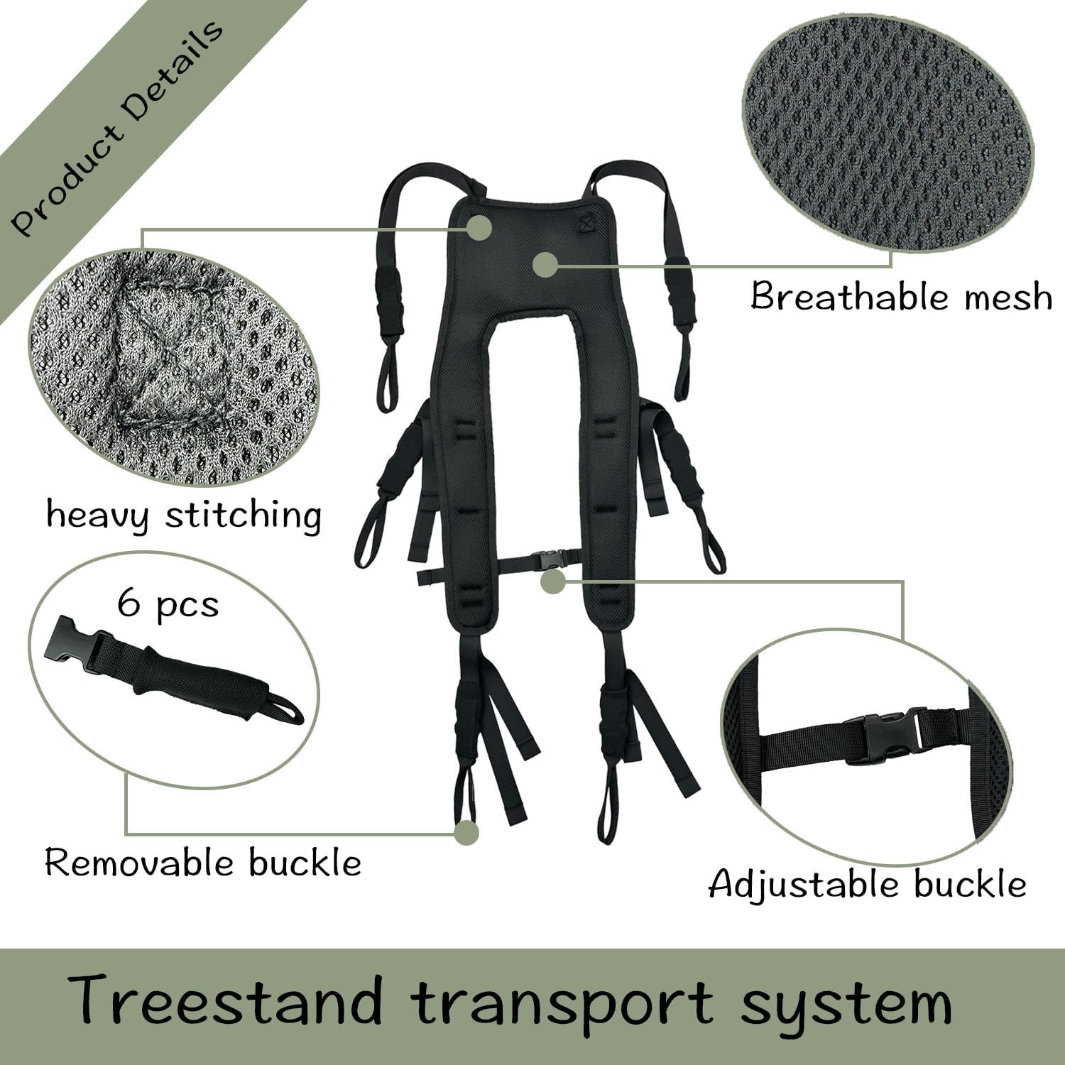 Tree Stand Backpack Straps Treestand Transport System Lightweight Universal Clim