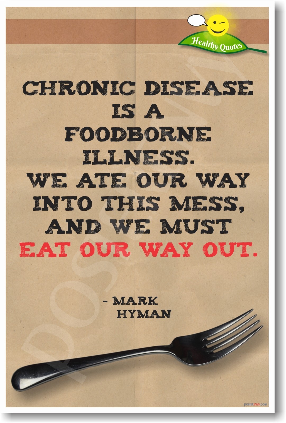 Chronic Disease is a Foodborne Illness - NEW Nutrition Healthy Foods POSTER