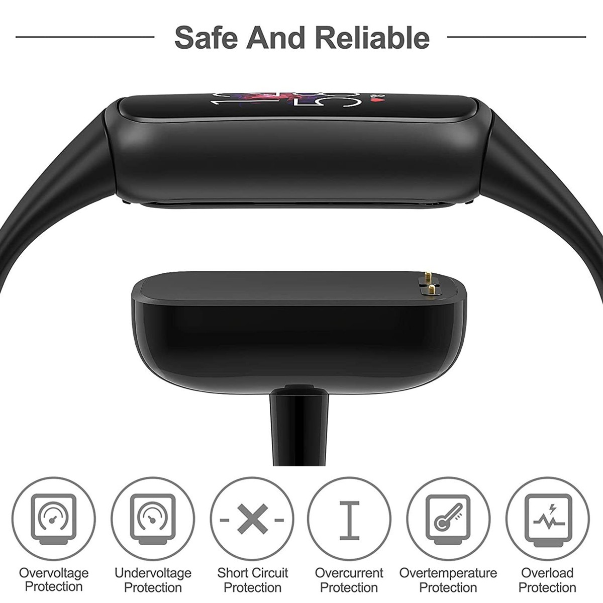 Magnetic Charging Cable for Fitbit Luxe Charge 5, 50cm Replacement Cord 2-Pack