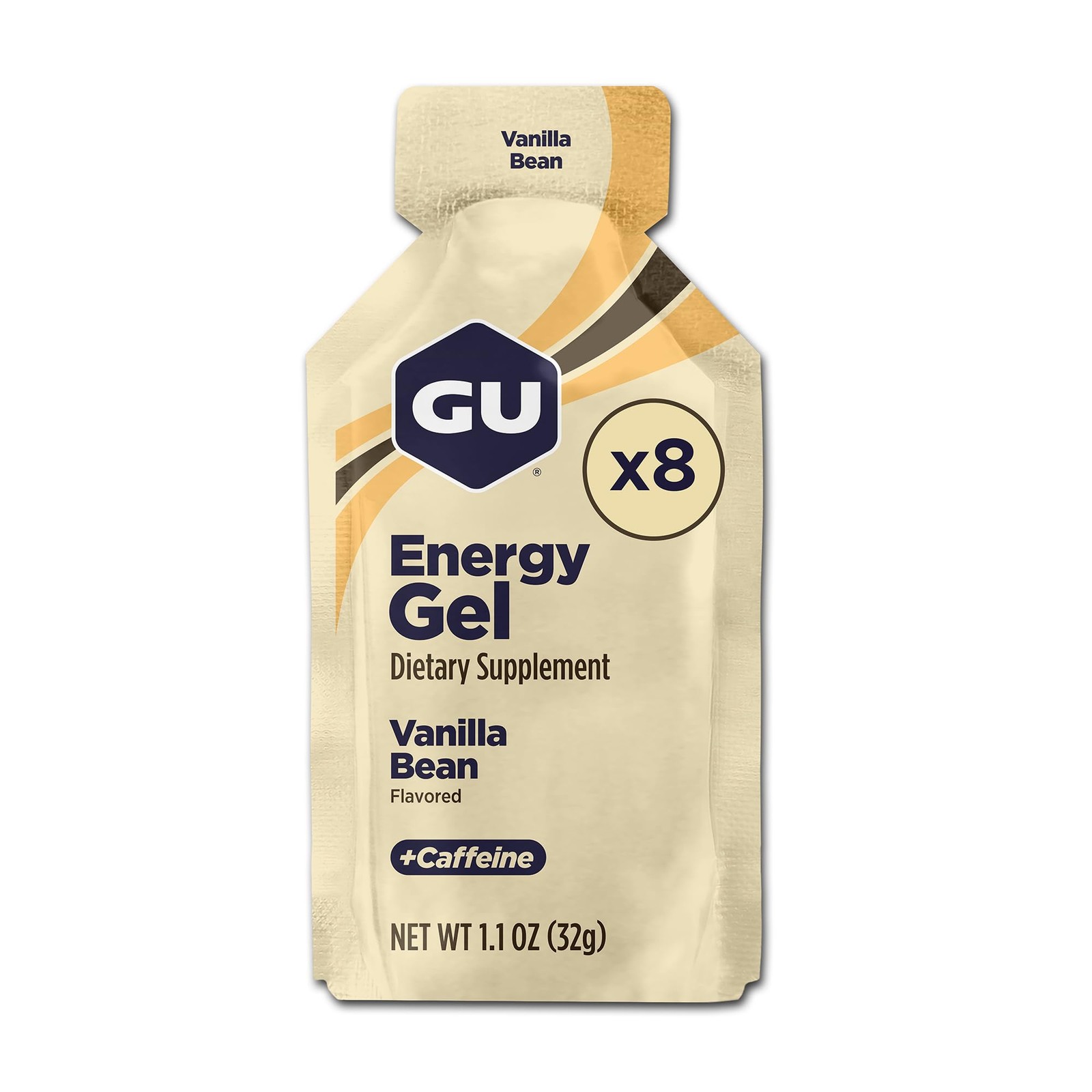 GU Energy Original Sports Nutrition 1 Fl Oz (Pack of 8), Vanilla Bean