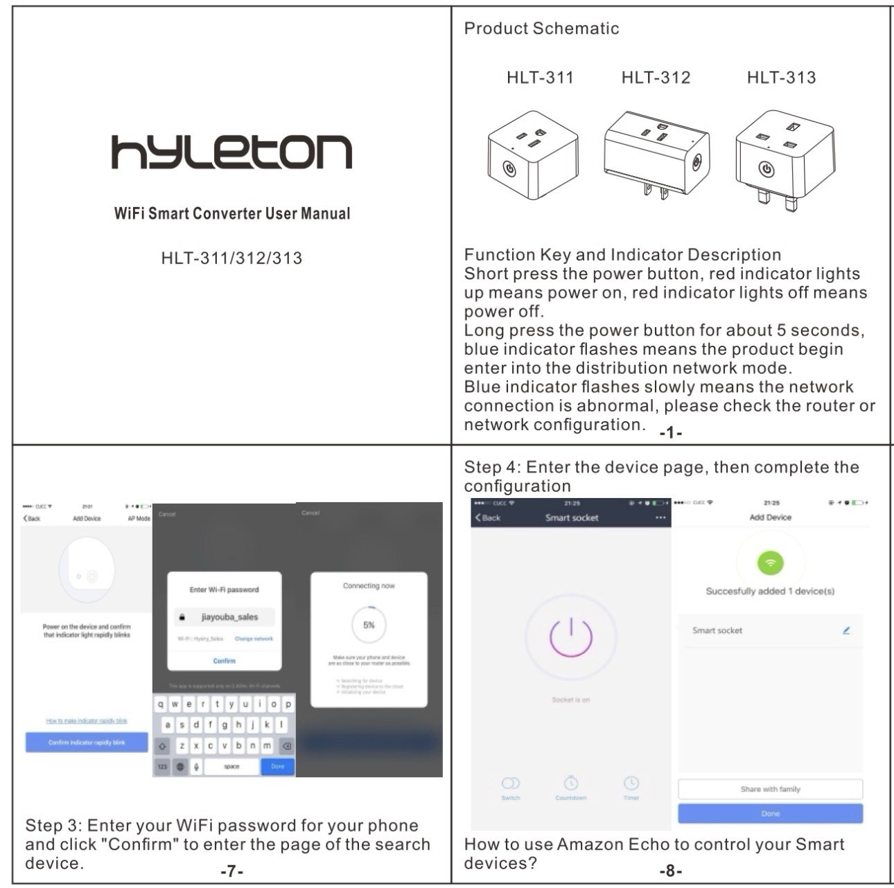 Hyleton 312 Wi-Fi Smart Plug Alexa Google Assistant IFTTT Compact 16A
