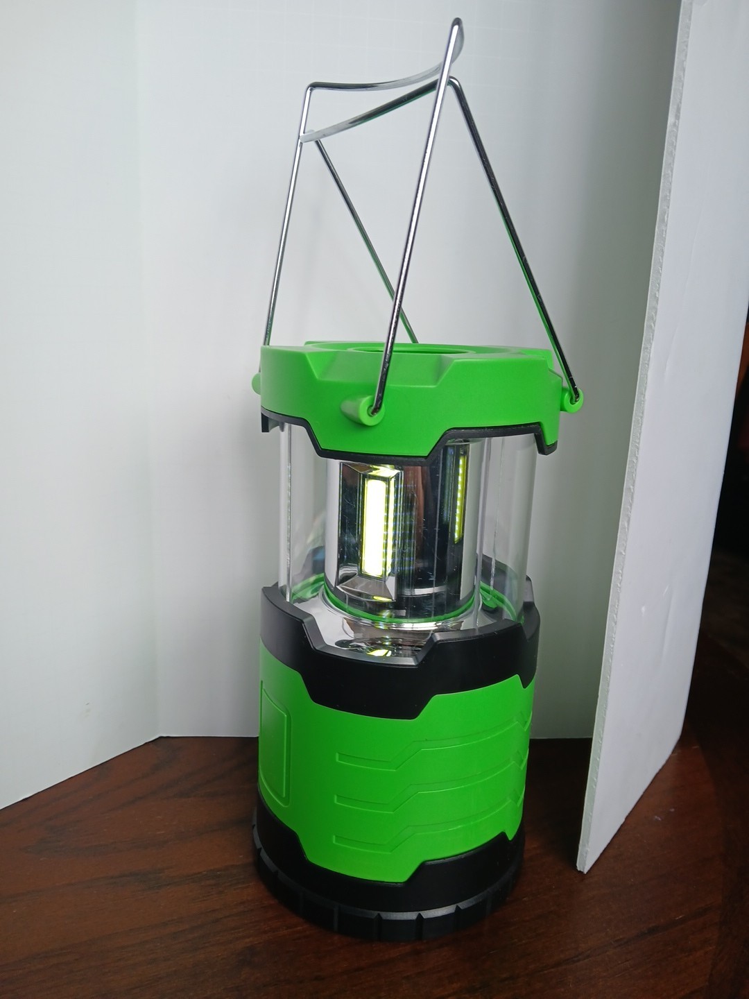 Promier 450 Lumen 3 Cob LED Camping Lantern•Battery Operated• Green•Pull Up•VGC