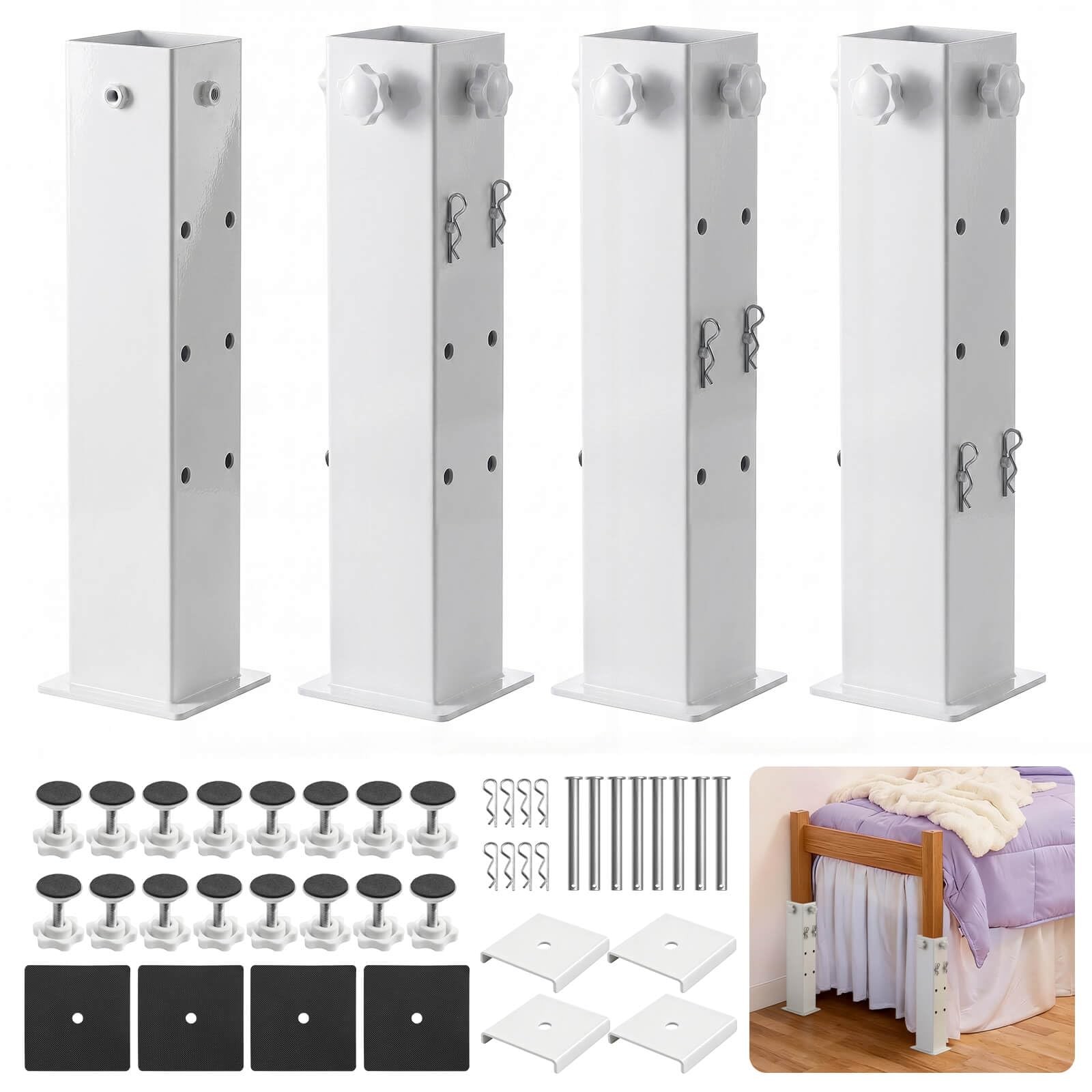 UPVONT Heavy-Duty College Dorm Bed Risers with 0.16" Reinforced Base-17.98 LB...