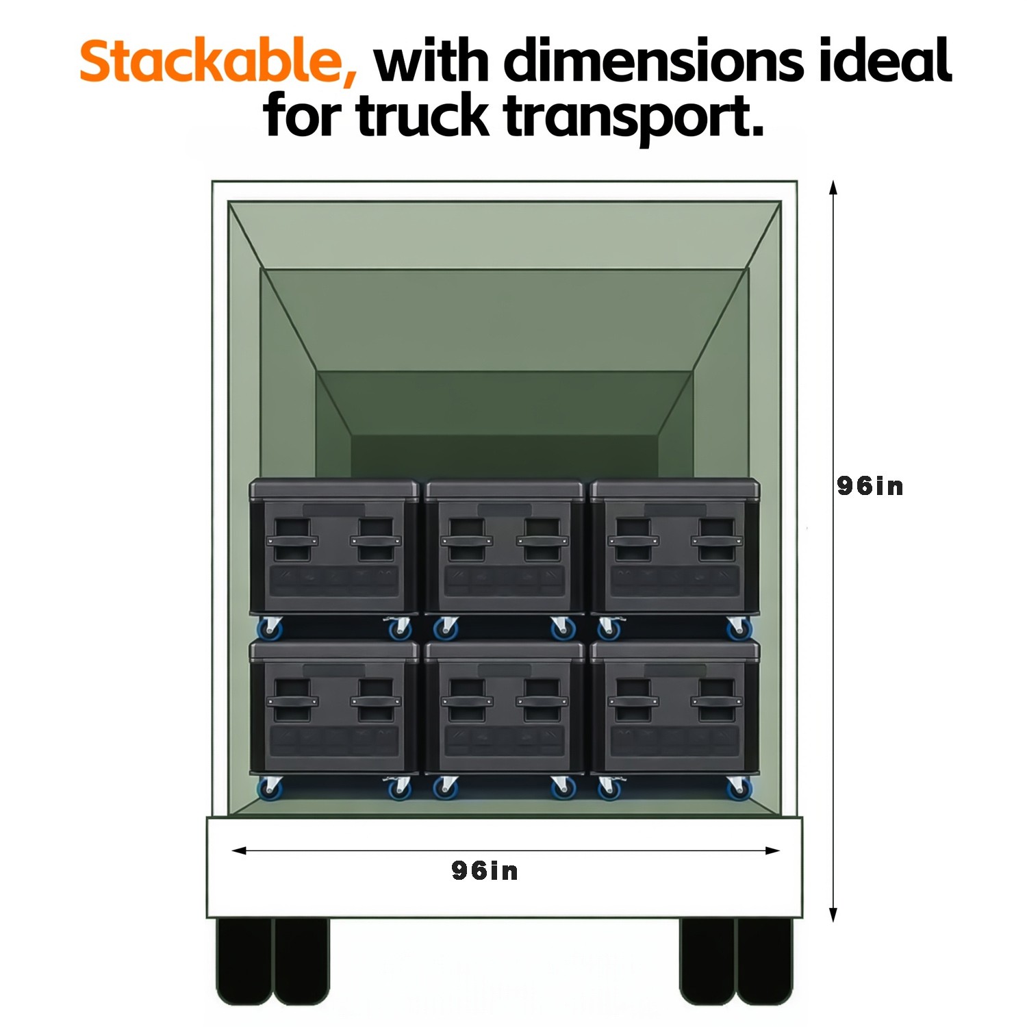 44"x22"x25" Cable Trunk Road Case Stackable Heavy-Duty Equipment Storage Case