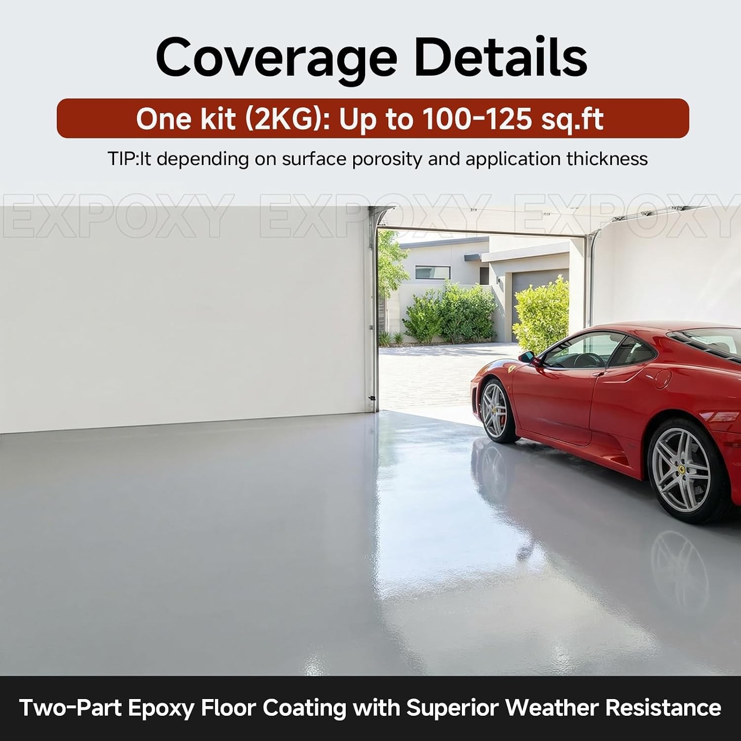 Garage Floor Epoxy Kit, 2K Epoxy Floor Paint with Tools, Epoxy Coating for Concr