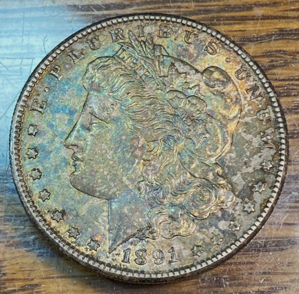 1891-S Morgan Dollar Nice Original Borderline Unc. Pretty Patina CHRC