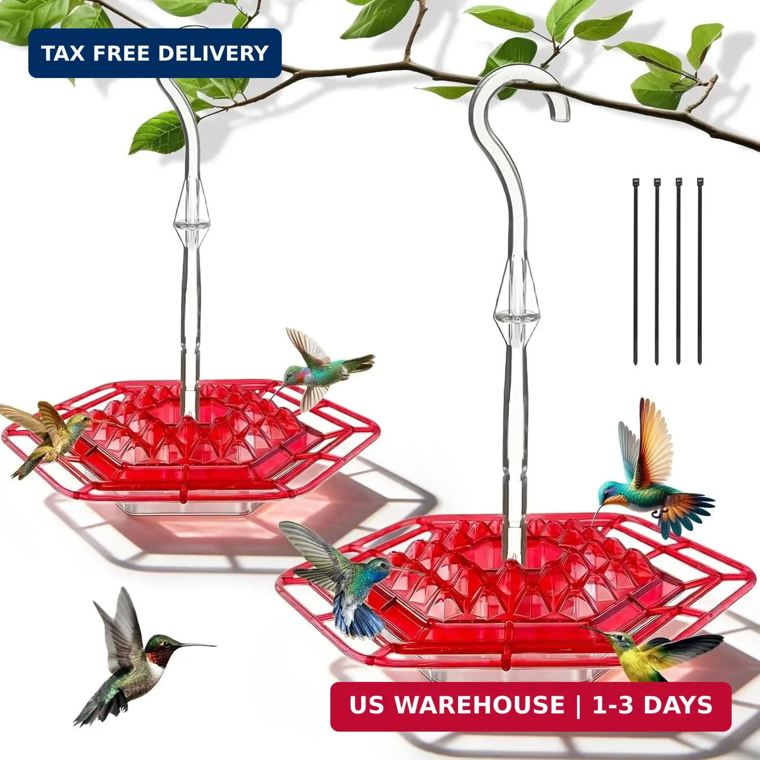 Hummingbird Feeder for Outdoors Hanging,Easy to Clean and Refill,Ant Proof No Le
