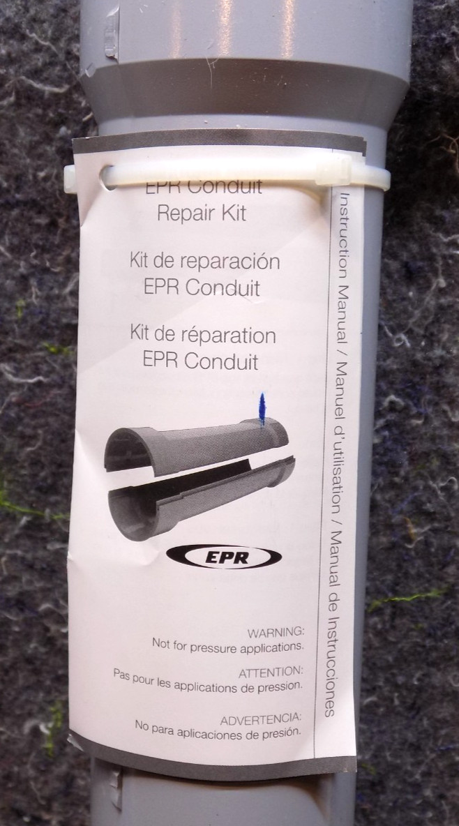 New in box! Kraloy 077980 EPR35 2" x 24" long PVC Conduit Repair Kit - 2 per box
