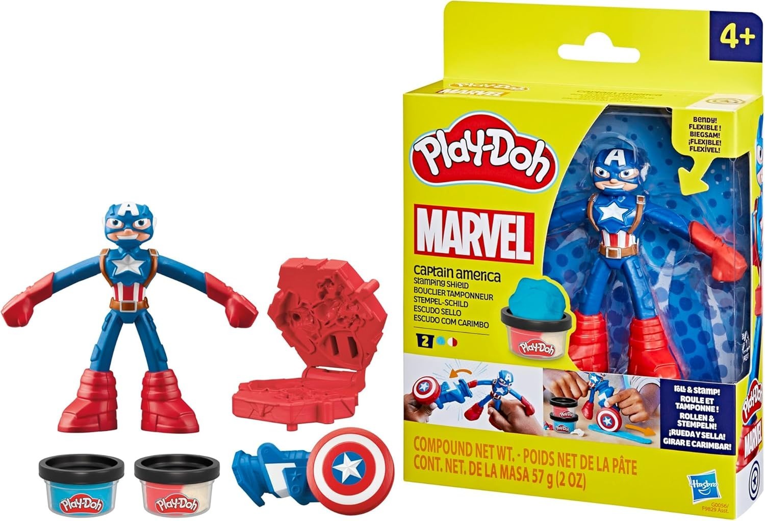 Play-Doh Marvel Captain America Stamping Shield with Bendy Action Figure