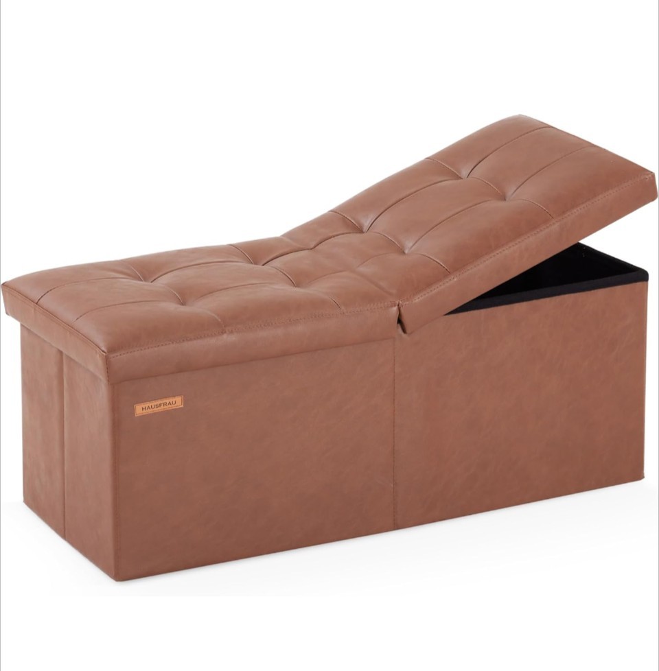 31.5 Inches Ottoman with Storage, Folding Ottoman Bench Small Foot Rest...