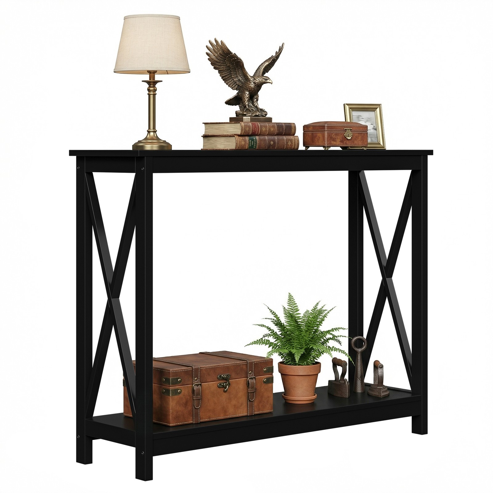 Console Table Along Bed Accent Side Stand Display Storage Shelf Entryway Decor
