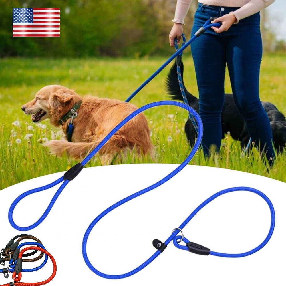 Dog Nylon Adjustable Loop Slip Rope Leash Lead Training Choke Pet Collar 130cm