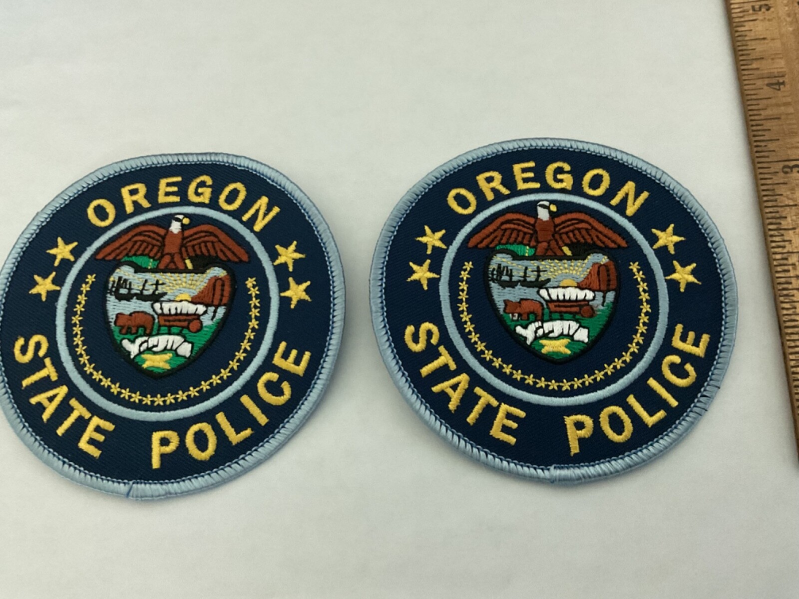 Oregon State Police Newest collectors Full size patch set of 2 Tracking ,Insured