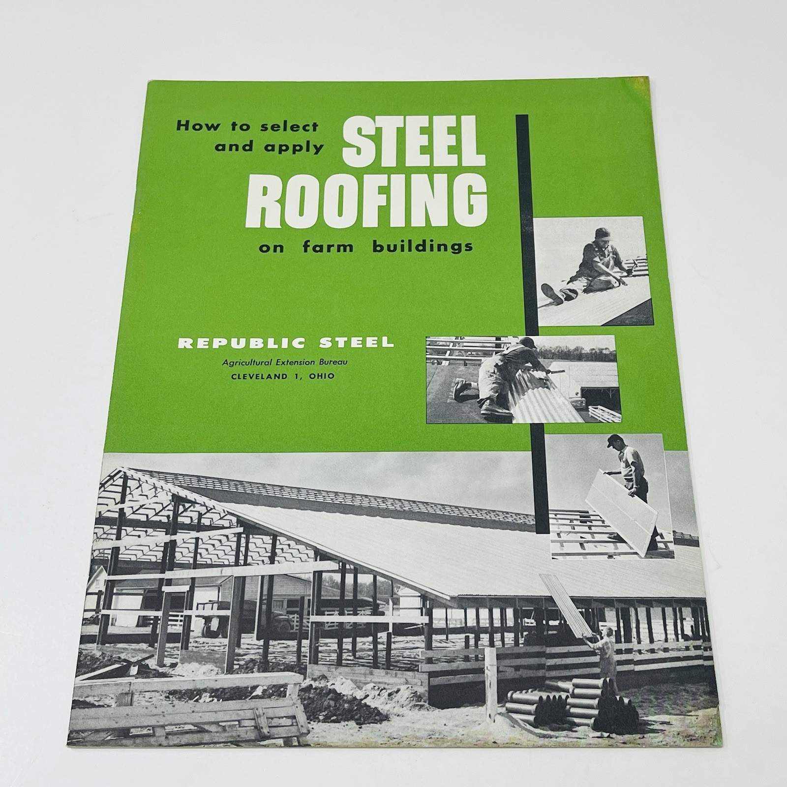 1959 Republic Steel Roofing On Farm Buildings Guide Manual Catalog Book Barn