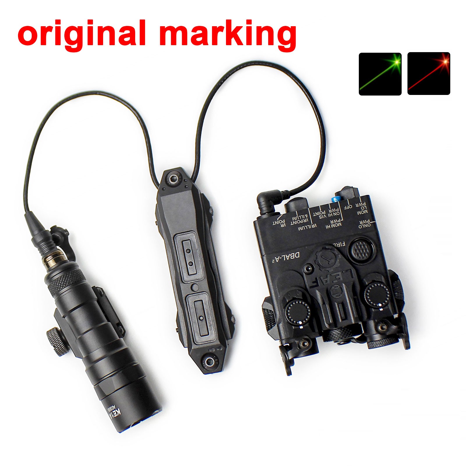 Airsoft DBAL-A2 Light Laser Combo W/ 3.5mm plug + M300B LED Flashlight W/ Switch