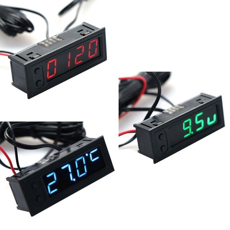 Battery Car Clock Voltage Monito Multifunction Temperature Automatic -35 ~ 120