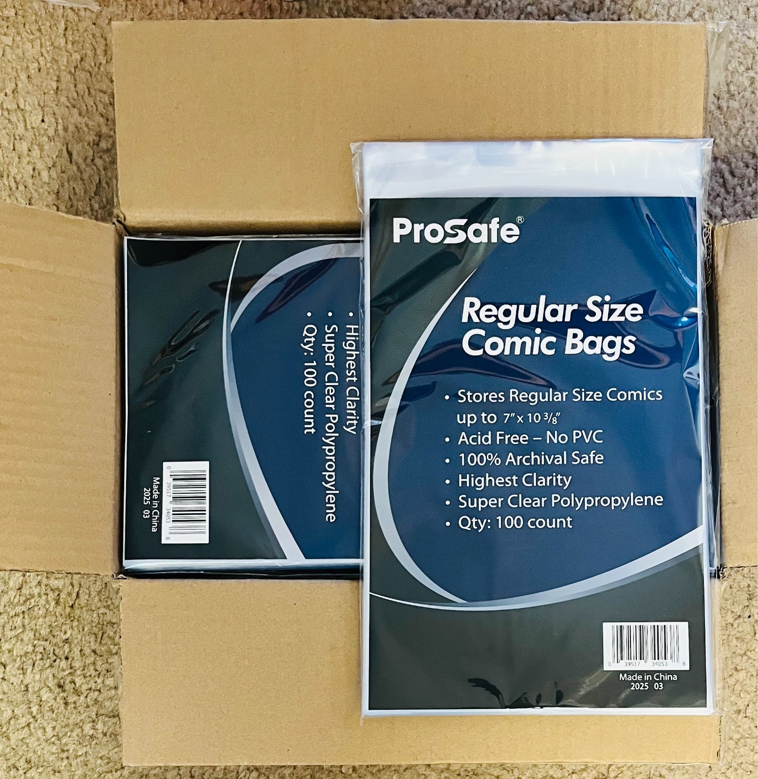 1000 Comic Book Bags Sleeves Regular Size Acid‑Free Clear Archival Comic Protect