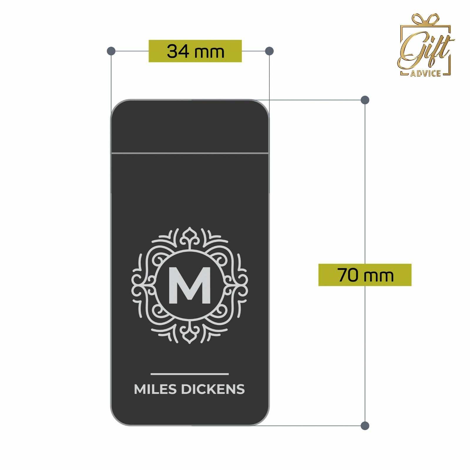 Personalized Engraved USB Rechargeable Lighter Windproof Double Arc Flameless
