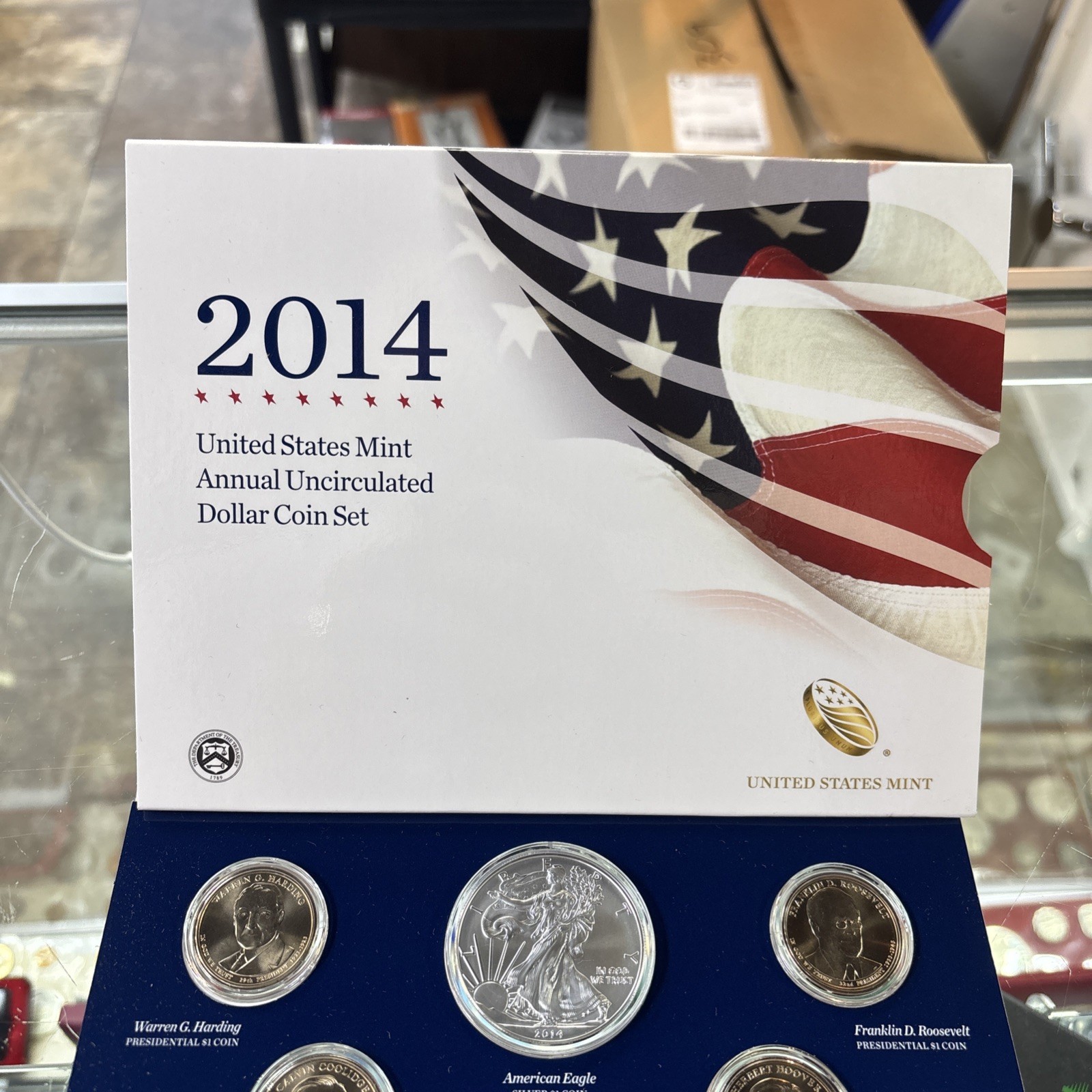 2014 US MINT ANNUAL UNCIRCULATED DOLLAR COIN SET - 6 WITH COA
