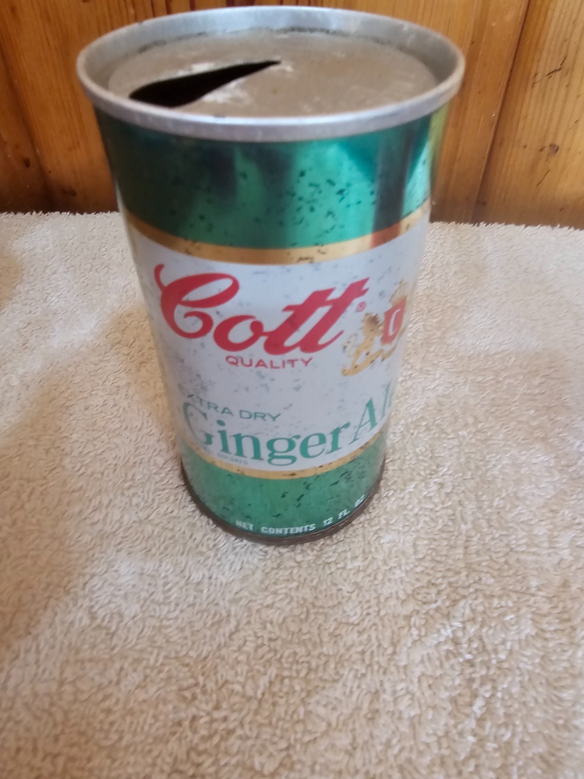 COTT GINGER ALE STRAIGHT STEEL SODA CAN CANS EMPTY G