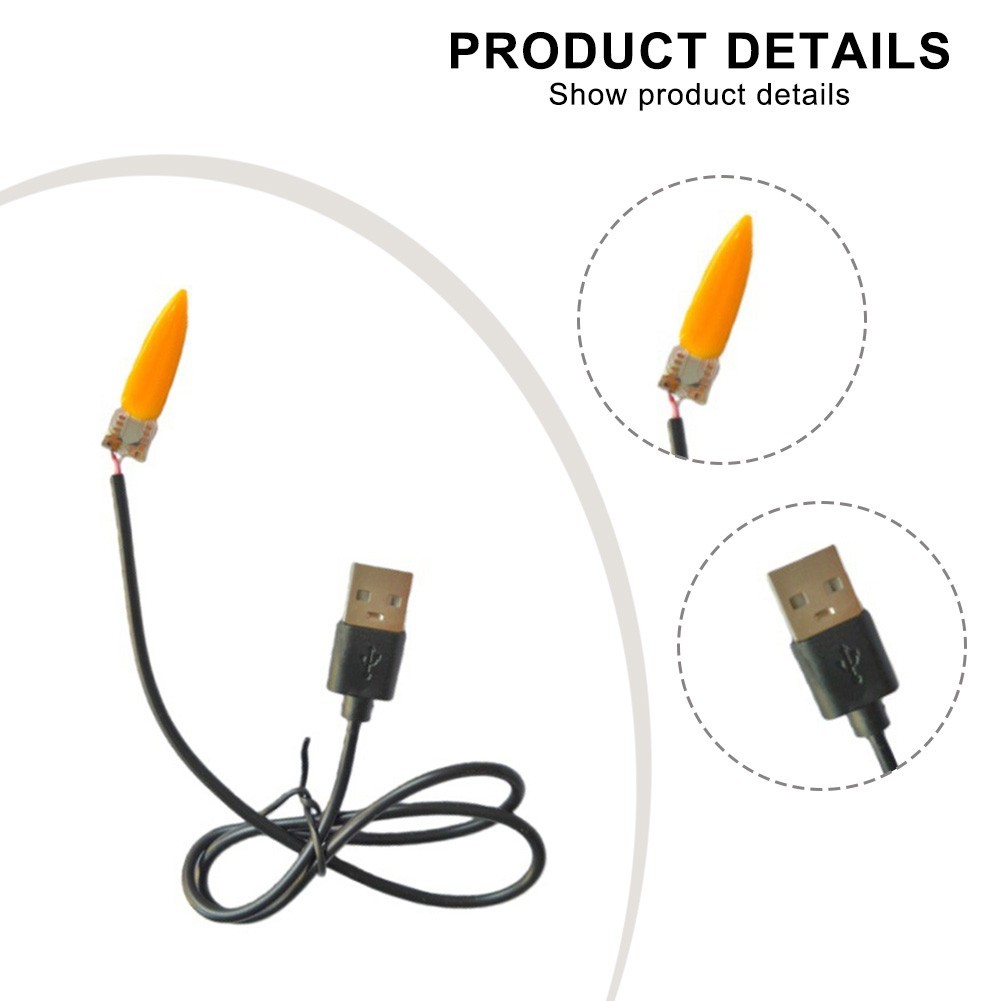 USB 5V LED flame lamp set three simulated candles flicker decorative light kit