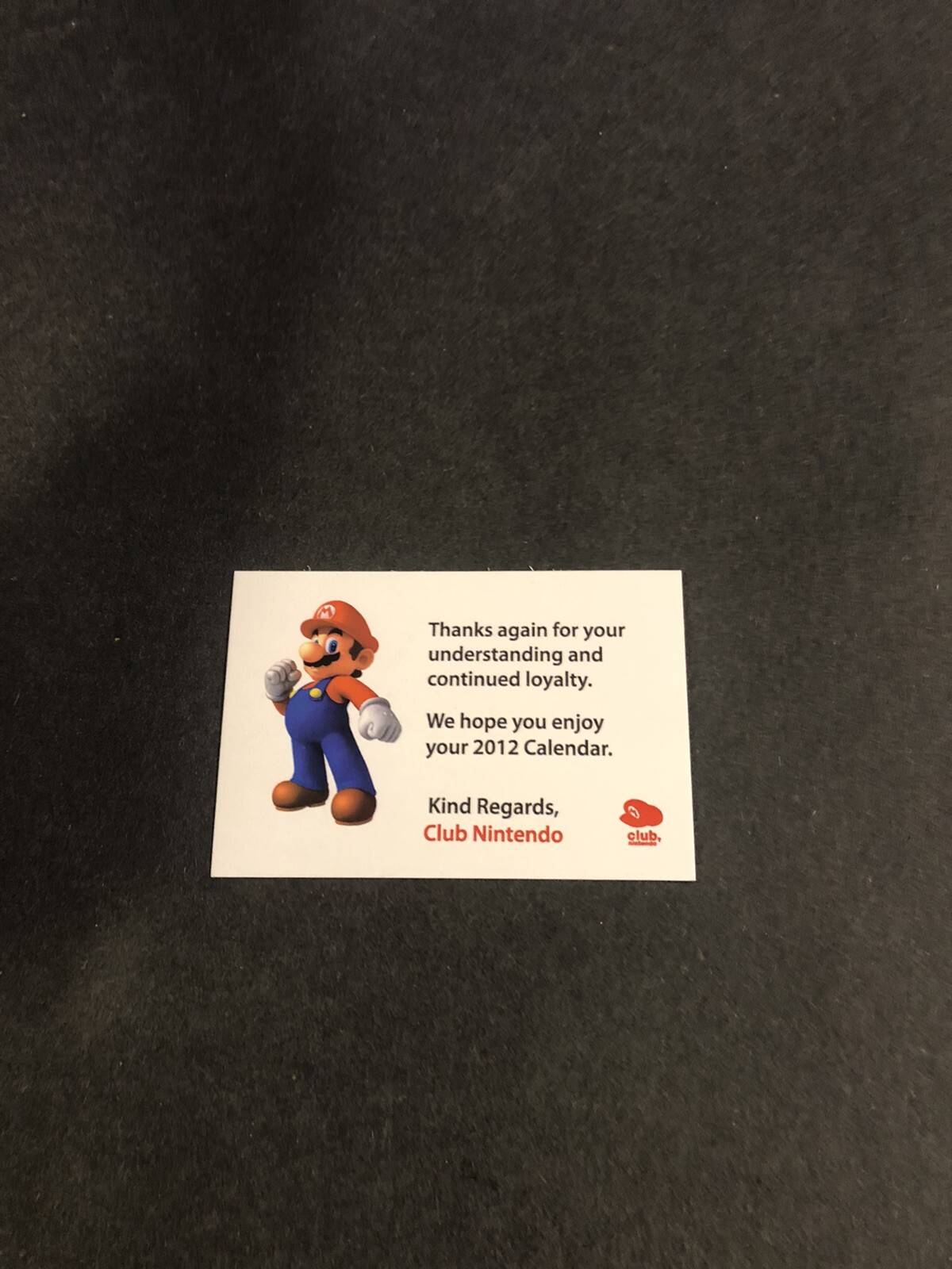 Club Nintendo Enjoy your calendar insert