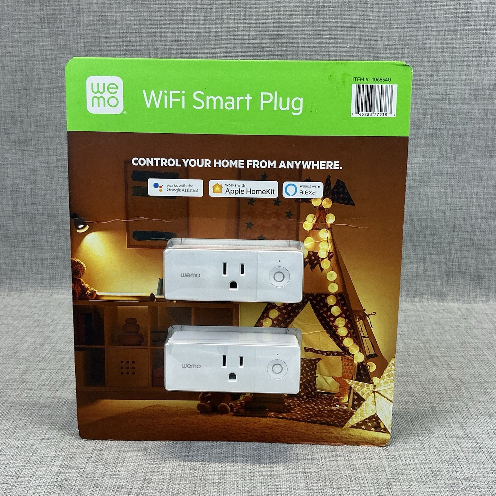 Wemo WiFi Smart Plug 2 Pack White 1068540 Apple HomeKit Alexa Google Assistant