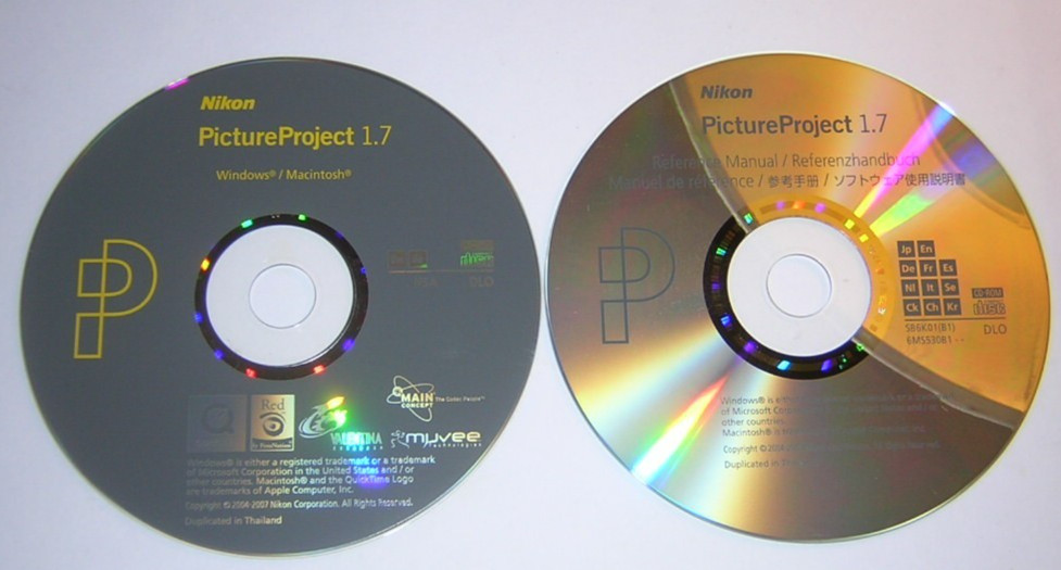 Nikon PictureProject 1.7 Software Install and Manual CD-ROM Set Win/Mac (2007)