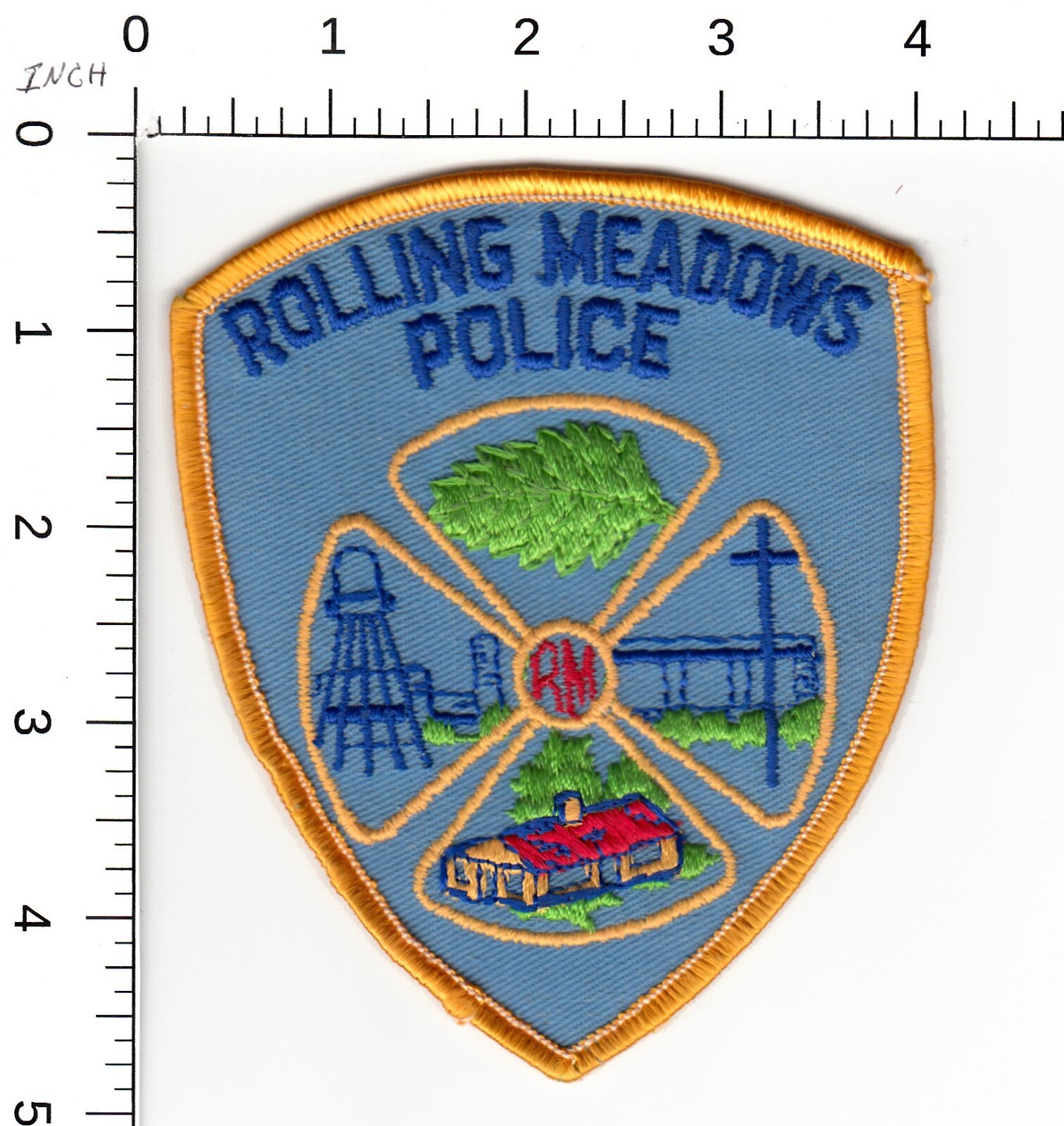 ROLLING MEADOWS (OLDER ISSUE WITH CROSS) ILLINOIS POLICE COLLECTIBLE PATCH