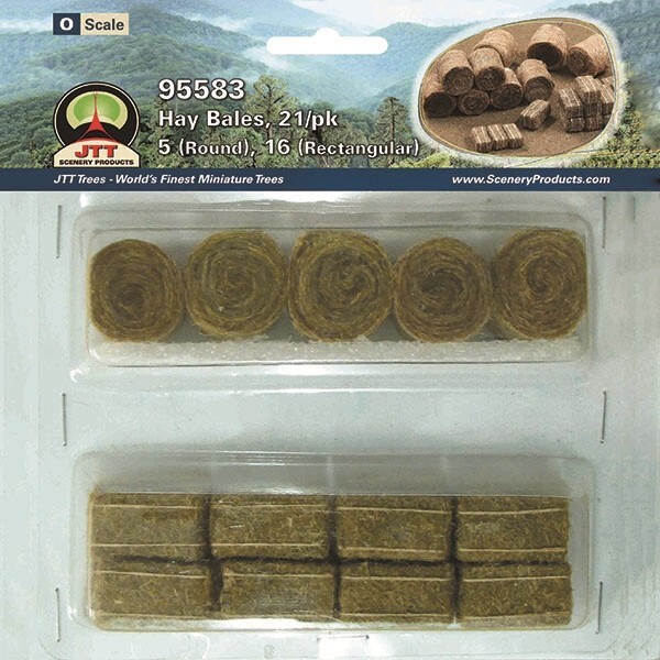 JTT (O-Scale) 95583 HAY BALES - 21 pack - (5 Round/16 Square) NIB
