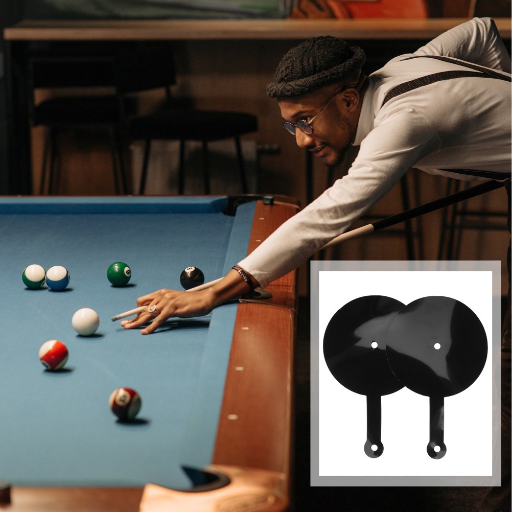 2Pcs Durable Billiard Aim Trainer Pads for Pool Table Skill Enhancement Black