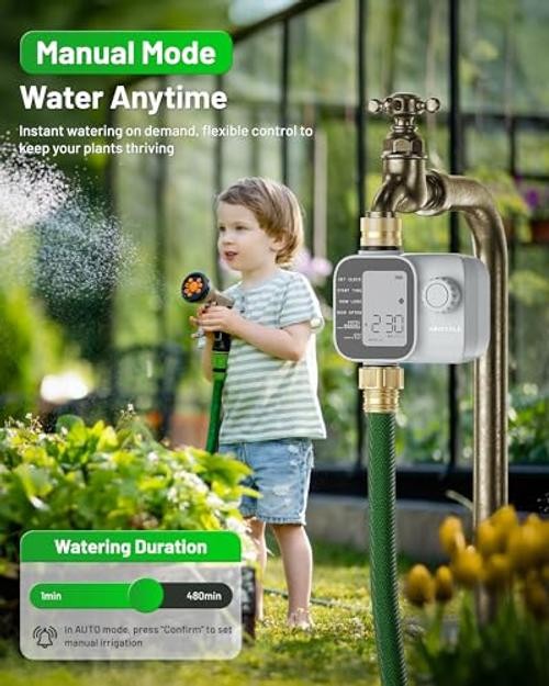 [2026 Upgrade] Sprinkler Timer with Brass Inlets & Outlets, Programmable