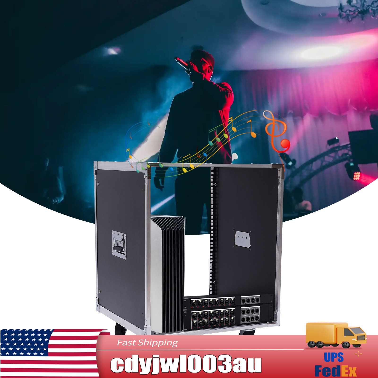 12U Cabinet Rolling Network Rack Audio Studio Video Telecom Equipment Rack Black
